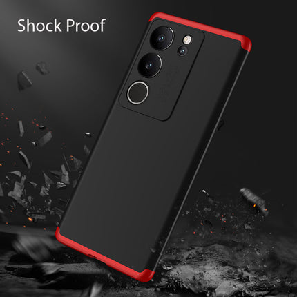 Kapa Double Dip Full 360 Protection Back Case Cover With Stand for Vivo V29 (5G) / Vivo V29 Pro (5G) (Red::Black) - Mobizang