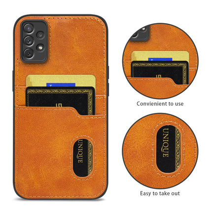 Kapa Duo Wallet Back Case for Samsung Galaxy A73 (5G) , Slim Protective PU Leather Cover With Dual Inbuilt Card Pockets (Brown)