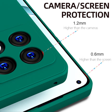 Matte Lens Protective Back Cover for OnePlus 10 Pro , Slim Silicone with Soft Lining Shockproof Flexible Full Body Bumper Case (Green)