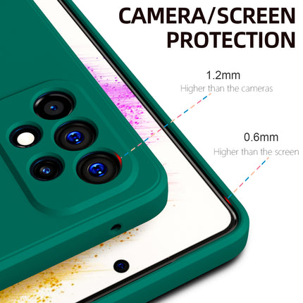 Matte Lens Protective Back Cover for Samsung Galaxy A73 (5G), Slim Silicone with Soft Lining Shockproof Flexible Full Body Bumper Case (Green) - Mobizang