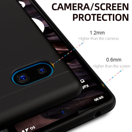 Kapa Matte Protective Lens Flexible Back Cover for Google Pixel 7A | Slim Silicone with Soft Lining Shockproof Full Body Bumper Case (Black)
