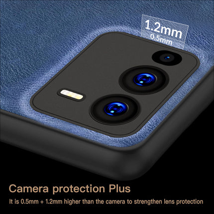 Kapa Tux Back Case for Vivo V25 Pro ,Slim Leather Case with Shockproof Back Cover (Blue)