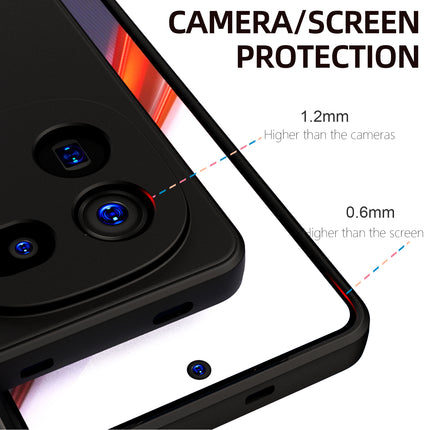 Kapa Matte Protective Lens Flexible Back Cover for Iqoo 12 (5G) | Slim Silicone with Soft Lining Shockproof Full Body Bumper Case (Black)