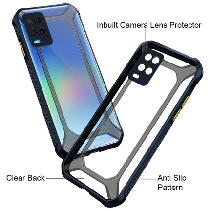 Unicorn for Oppo A54 (4G) Clear Back Case, [Military Grade Protection] Shock Proof Slim Hybrid Bumper Cover (Blue)
