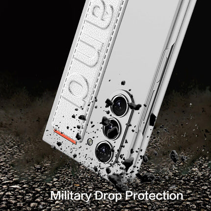 Kapa Shockproof Protective Band Back Cover for Z Fold 5 | Wrist Strap Case With Inbuilt Screen Tempered Glass , Silver