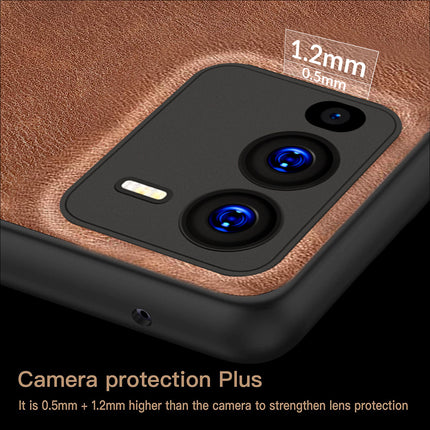 Kapa Tux Back Case for Vivo V25 Pro ,Slim Leather Case with Shockproof Back Cover (Brown)