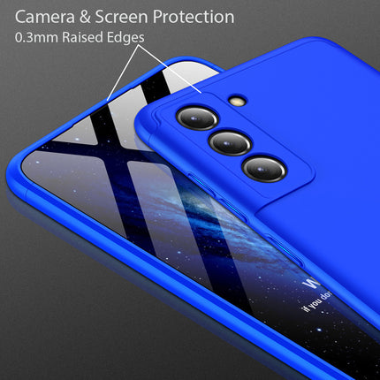 Double Dip Full 360 Protection Back Case Cover for Samsung Galaxy S21 FE (Blue) - Mobizang