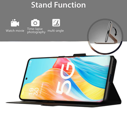Kapa Noble Slim Magnetic Leather Flip Case Cover for Oppo Reno 8T (5G) | Card Holder Stand Leather Flip Wallet Case (Black)