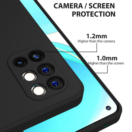 Matte Lens Protective Back Cover for OnePlus 9R / One Plus 8T , Slim Silicone with Soft Lining Shockproof Flexible Full Body Bumper Case , Black