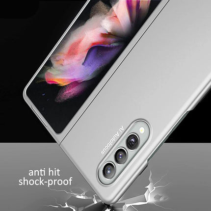 Ultra Thin Back Case for Samsung Galaxy Z Fold3 , Full Body Protection Hard Back Cover , Silver