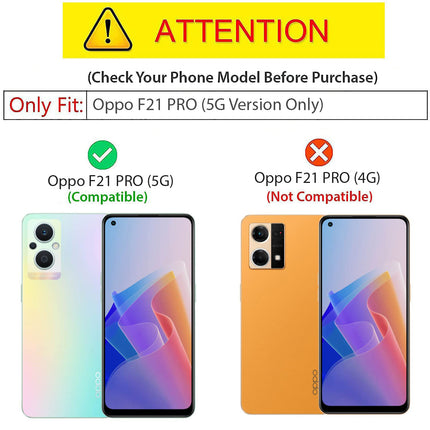 Matte Lens Protective Shockproof Flexible Back Cover for Oppo F21 PRO (5G), Slim Silicone with Soft Lining Shockproof Flexible Full Body Bumper Case (Black)