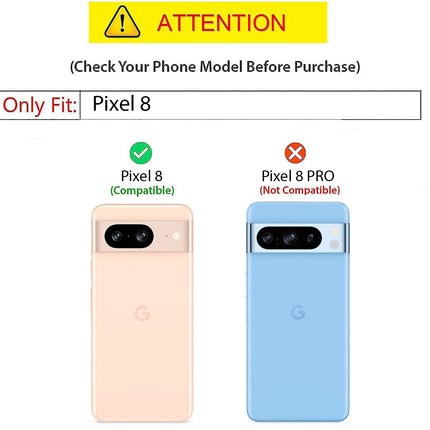 Kapa Matte Protective Lens Flexible Back Cover for Google Pixel 8 | Slim Silicone with Soft Lining Shockproof Full Body Bumper Case (Blue)