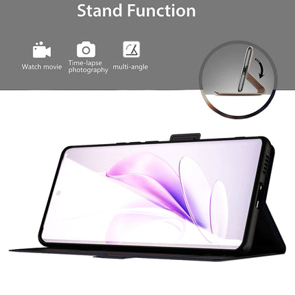 Kapa Noble Slim Magnetic Leather Flip Case Cover for Vivo V29 (5G) / Vivo V29 Pro (5G) | Card Holder Stand Leather Flip Wallet Case (Black)