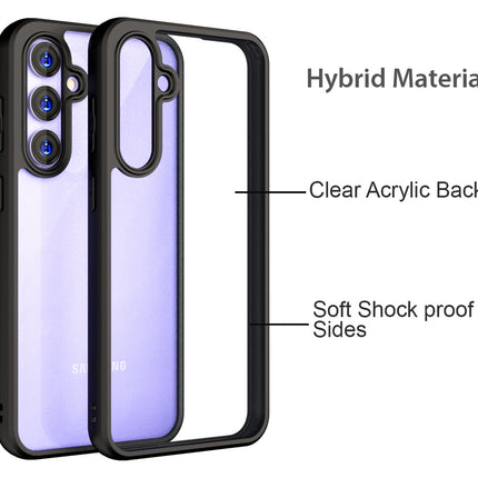Kapa Hawkeye Clear Back Cover for Samsung Galaxy S23 FE | Camera Lens Protector Shockproof Slim Clear Case Cover (Black Sides)