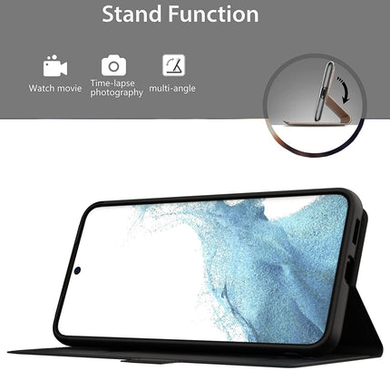 Kapa Noble Slim Magnetic Leather Flip Case Cover for Samsung Galaxy S23 ,Card Holder Stand Leather Flip Wallet Case (Black) - Mobizang