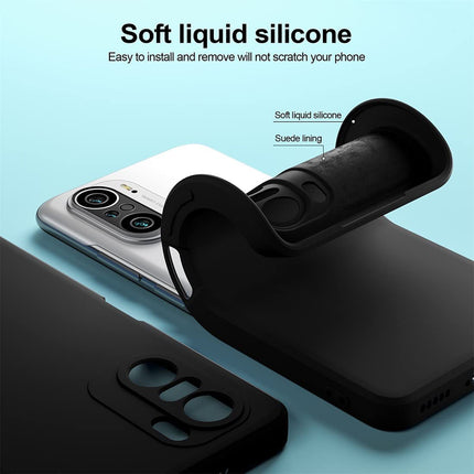 Matte Lens Protective Back Cover for Xiaomi 11X Pro / Mi 11X , Slim Silicone with Soft Lining Shockproof Flexible Full Body Bumper Case , Black