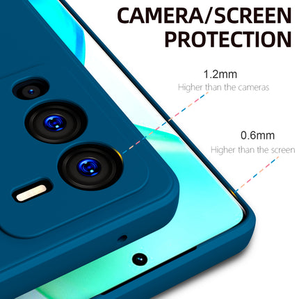 Kapa Matte Lens Protective Shockproof Flexible Back Cover for Vivo V25 PRO (5G) , Slim Silicone with Soft Lining Shockproof Flexible Full Body Bumper Case (Blue)