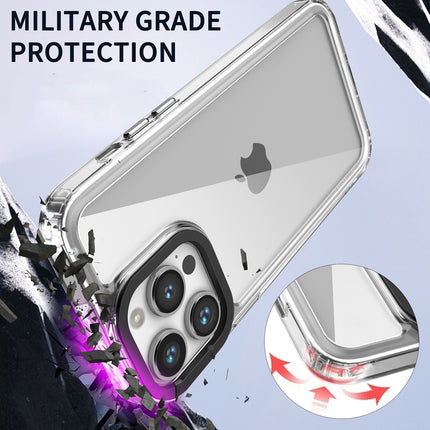 Kapa Warrior Acrylic Clear Back Cover For Apple iPhone 15 Pro | Slim Shockproof [Military Grade Protection] Hybrid Bumper Case (Transparent Sides)