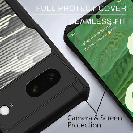 Kapa Beetle Camouflage Back Cover for Google Pixel 8A | [Military Grade Protection] Shock Proof Slim Hybrid Bumper Case (Black)
