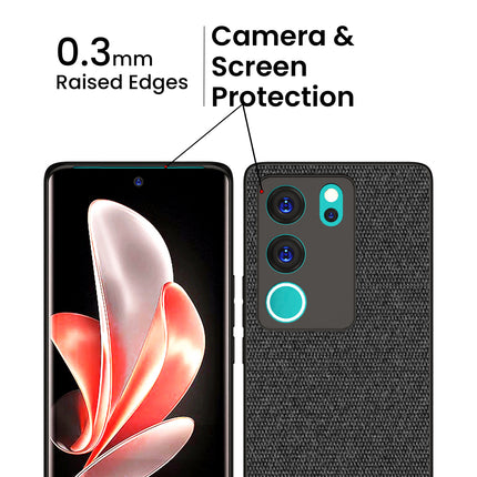 Kapa Soft Full Fabric Protective Back Case Cover for Vivo V29 (5G) / Vivo V29 Pro (5G) | Shockproof Slim Hard Anti Slip Back Case (Black)