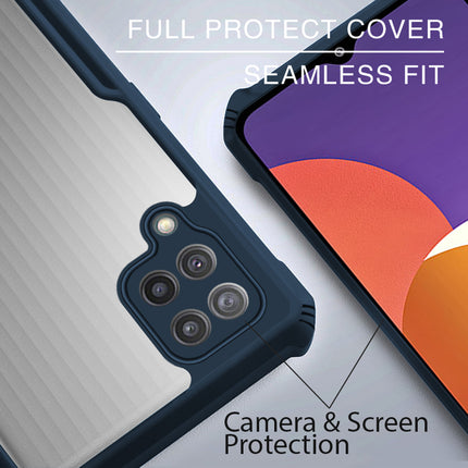 Beetle for Samsung Galaxy A12 / M12 / F12 Back Case, [Military Grade Protection] Shock Proof Slim Hybrid Bumper Cover (Blue)