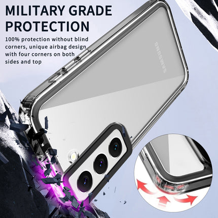 Kapa Warrior Acrylic Clear Back Cover For Samsung Galaxy S23 Plus | Slim Shockproof [Military Grade Protection] Hybrid Bumper Case (Grey Sides)