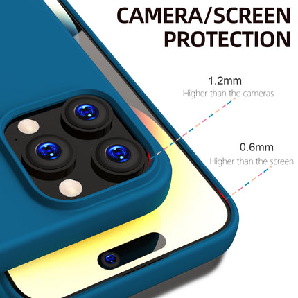 Kapa Matte Protective Lens Flexible Back Cover for Apple iPhone 15 Pro Max | Slim Silicone with Soft Lining Shockproof Full Body Bumper Case (Blue)