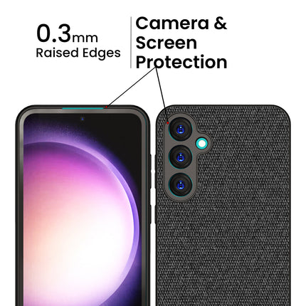 Kapa Soft Full Fabric Protective Back Case Cover for Samsung Galaxy S23 FE | Shockproof Slim Hard Anti Slip Back Case (Black)