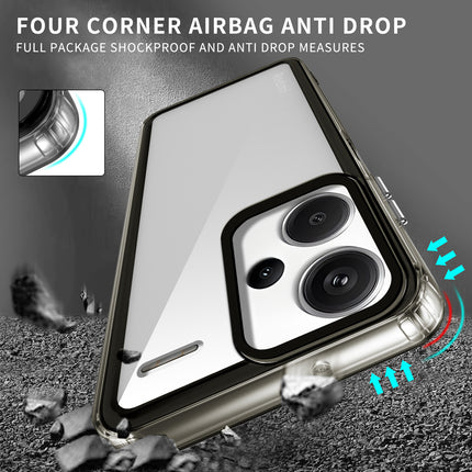 Kapa Warrior Acrylic Clear Back Cover For Redmi Note 13 PRO PLUS | Slim Shockproof [Military Grade Protection] Hybrid Bumper Case (Grey Sides)
