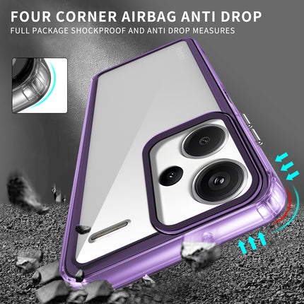 Kapa Warrior Acrylic Clear Back Cover For Redmi Note 13 PRO PLUS | Slim Shockproof [Military Grade Protection] Hybrid Bumper Case (Purple Sides) - Mobizang