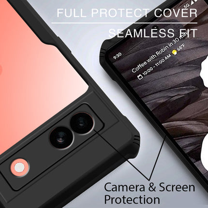 Kapa Beetle for Google Pixel 7A Back Case | [Military Grade Protection] Shock Proof Slim Hybrid Bumper Cover (Black)