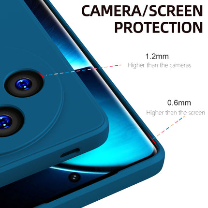 Kapa Matte Protective Lens Flexible Back Cover for Vivo X100 | Slim Silicone with Soft Lining Shockproof Full Body Bumper Case (Blue) - Mobizang