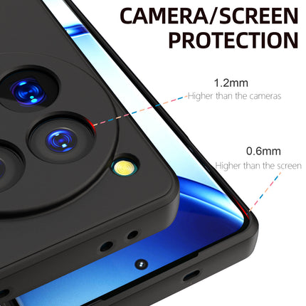 Kapa Matte Protective Lens Flexible Back Cover for OnePlus 12 | Slim Silicone with Soft Lining Shockproof Full Body Bumper Case (Black)