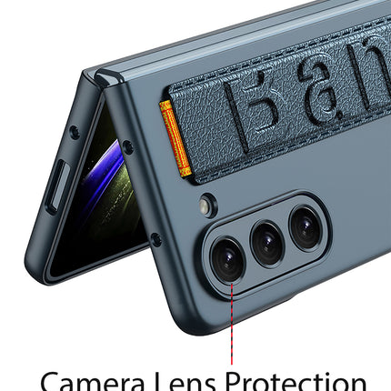 Kapa Shockproof Protective Band Back Cover for Z Fold 5 | Wrist Strap Case With Inbuilt Screen Tempered Glass , Green - Mobizang