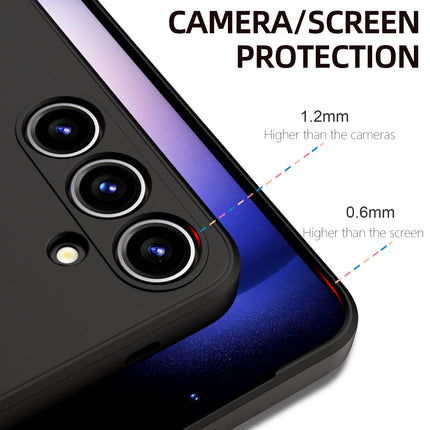 Kapa Matte Protective Lens Flexible Back Cover for Samsung Galaxy S24 Plus | Slim Silicone with Soft Lining Shockproof Full Body Bumper Case (Black)