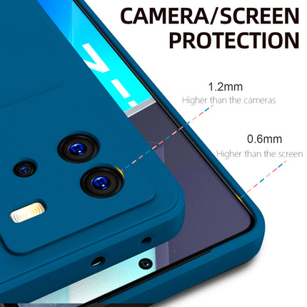 Kapa Matte Lens Protective Shockproof Flexible Back Cover for IQOO Neo 6 (5G) ,Slim Silicone with Soft Lining Shockproof Flexible Full Body Bumper Case (Blue)