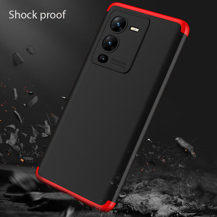 Kapa Double Dip Full 360 Protection Back Case Cover for Vivo V25 PRO (5G) (Red , Black)