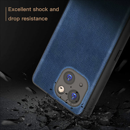 Kapa Tux Leather Back Cover for Apple iPhone 15 Plus | Slim Shockproof Camera Protection Bumper Case (Blue)
