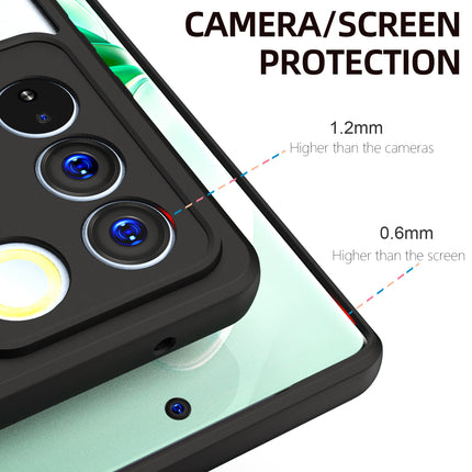 Kapa Hawkeye Clear Back Cover for Vivo V27 (5G) / Vivo V27 Pro (5G) | Camera Lens Protector Shockproof Slim Clear Case Cover (Black Sides)