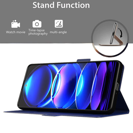Kapa Noble Slim Magnetic Leather Flip Case Cover for Redmi Note 12 PRO | Card Holder Stand Leather Flip Wallet Case (Blue)