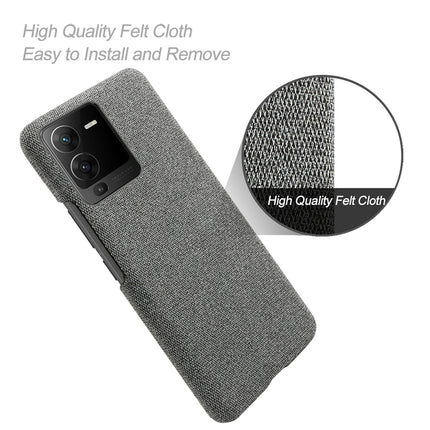 Kapa Woven Soft Fabric Case for VIVO V25 PRO (5G) Back Cover, Shock Protection Slim Hard Anti Slip Back Cover (Grey)