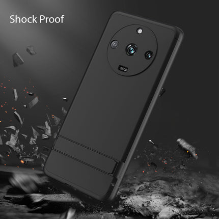 Kapa Double Dip Full 360 Protection Back Case Cover With Stand for Realme 11 Pro / 11 Pro Plus (Black)