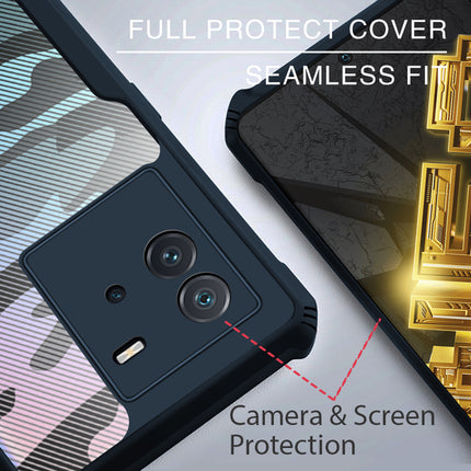Kapa Beetle Camouflage for IQOO Neo 6 (5G) Back Case, [Military Grade Protection] Shock Proof Slim Hybrid Bumper Cover (Blue)