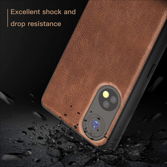 Kapa Tux Back Case for Oppo Reno 8T (5G) | Slim Leather Shockproof Camera Protection Back Cover (Brown)