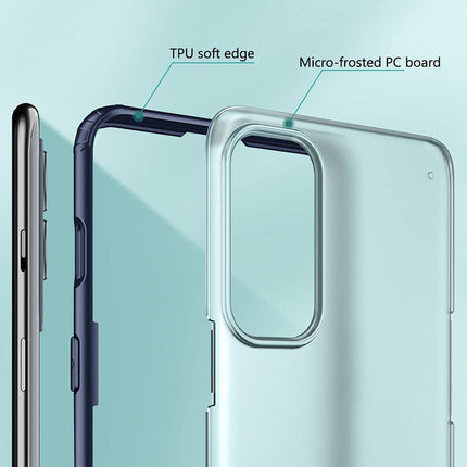 Shield Frosted Acrylic Back Shock Proof Case Cover for OnePlus Nord 2 (5G) /One PlusNord 2  (5G) (Blue)