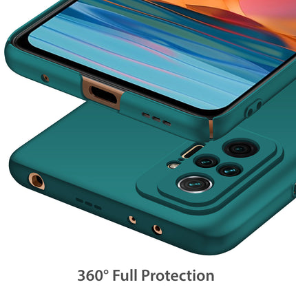 Silk Smooth Finish [Full Coverage] All Sides Protection Slim Back Cover For Xiaomi Redmi Note 10 Pro /  Note 10 Pro Max (Green) - Mobizang
