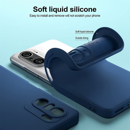 Matte Lens Protective Back Cover for Xiaomi 11X Pro / Mi 11X , Slim Silicone with Soft Lining Shockproof Flexible Full Body Bumper Case , Blue
