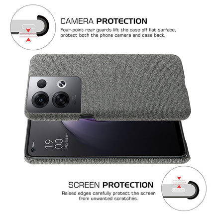 Kapa Woven Soft Fabric Case for Oppo Reno 8 PRO (5G) Back Cover,  Shock Protection Slim Hard Anti Slip Back Cover (Grey)