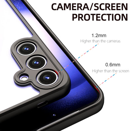 Kapa Hawkeye Clear Back Cover for Samsung Galaxy S24 | Camera Lens Protector Shockproof Slim Clear Case Cover (Black Sides)