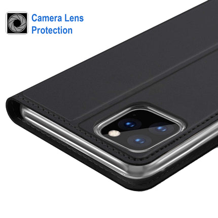 Noble Slim Magnetic & Card Holder Stand Leather Flip Case Cover for Apple iPhone 13 Pro Max (6.7) (Black)
